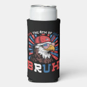 Its The 4th Of July Bruh Bald Eagle Patriotic スリム缶クーラー (Seltzer正面)