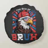 Its The 4th Of July Bruh Bald Eagle Patriotic ラウンドクッション (裏面)