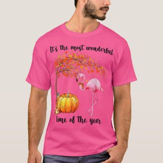 It's The Most Wonderful Autumn Time Flamingo Scarf Tシャツ