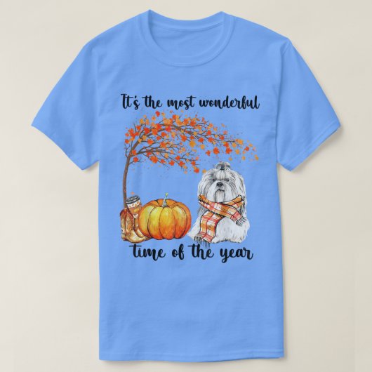 Its The Most Wonderful Autumn Time Shih tzu Scarf  Tシャツ (デザイン正面)