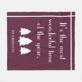 It's The Most Wonderful Time Dark Berry Holiday フリースブランケット (正面(横))