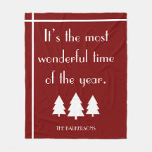 It's The Most Wonderful Time Dark Red Holiday