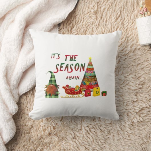 Its The Season Again Christmas Gnome クッション (ブランケット)