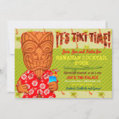 It's Tiki Timeルアウ（ハワイ式宴会）のクックアウトパーティー 招待状 (正面)