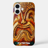 It's Tiki Time Hawaii Wood顔おもしろいレトロ写真 Case-Mate iPhoneケース (裏面)