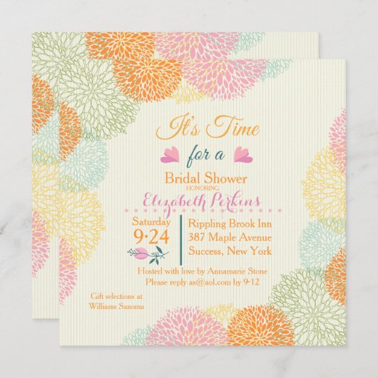 It's Time Bridal Shawer Invitation 招待状 (正面/裏面)