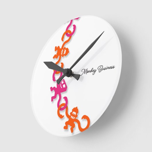 It's time for Monkey Business Round Wall Clock ラウンド壁時計 (傾斜)