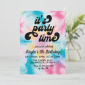 It's Time Groovy絞り染め誕生日招待状 招待状 (スタンド正面)