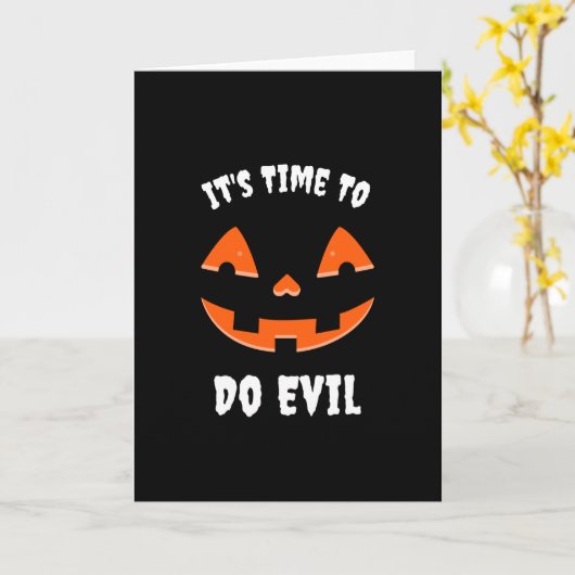 It's Time to do evil Pumpkin Jack O' Lantern カード (黄色い花)