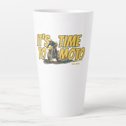 It's Time to Moto Dirt Bike Latte Mug カフェラテマグ (正面)
