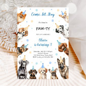 It's Time to Paw-ty Party Animals Kids Birthday 招待状