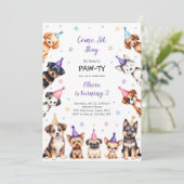 It's Time to Paw-ty Party Animals Kids Birthday In 招待状 (スタンド正面)