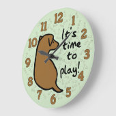 It's Time To Play with Dog Wall Clock ラージ壁時計 (傾斜)