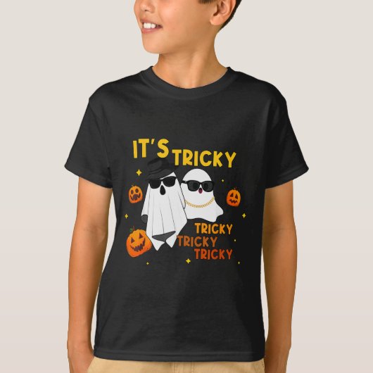 It's Tricky Tricky Tricky Funny Ghost Boo Hallowee Tシャツ (正面)
