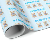 It's Triplet Boys!, Baby Triplets Gift Wrap, Blue  ラッピングペーパー (ロールコーナー)