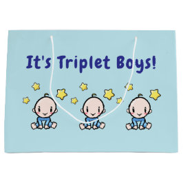 It's Triplet Boys!, Triplet Babies Gift Wrap, ラージペーパーバッグ