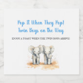 It's Twin Boys スパークリングワインラベル (シングルラベル)