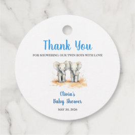 It's twin Boys Baby Shower Favour Tags フェイバータグ