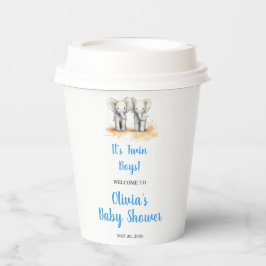 It's twin Boys Baby Shower Paper Cup 紙コップ