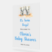 It's Twin Boys Baby Shower Welcome Acrl Acrylic Si アクリルサイン (傾斜)
