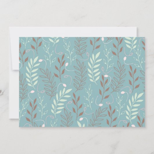 It's Twinsティール（緑がかった色）写真誕生のお知らせ 招待状 (裏面)