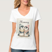 Its Twins Penguin Baby Shower Boy Girl Winter  Tシャツ (正面)