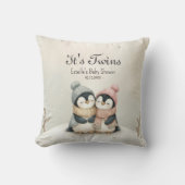 Its Twins Penguin Baby Shower Winter Wonderland  クッション (正面)