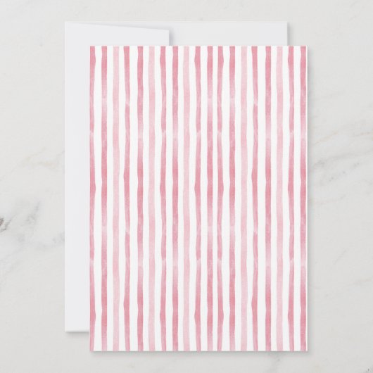 It's Twins Pink Script Baby Dresses 招待状 (裏面)