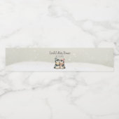 Its Twins Winter penguin Baby Shower theme ペットボトルラベル (シングルラベル)