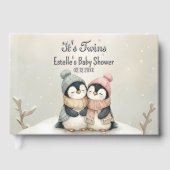 Its Twins Winter Wonderland Penguin Baby Shower  ゲストブック (正面)