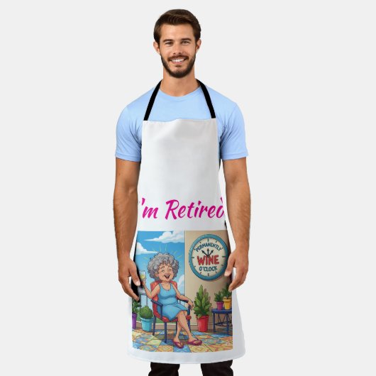 It's Wine O'Clock エプロン (着用した状態)