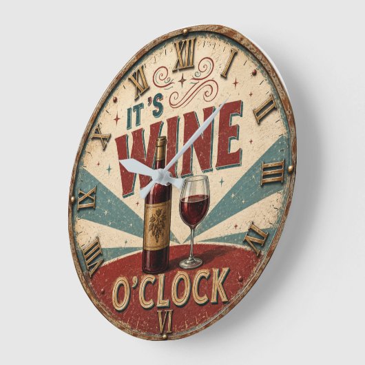 It's Wine O'Clock  ラージ壁時計 (傾斜)