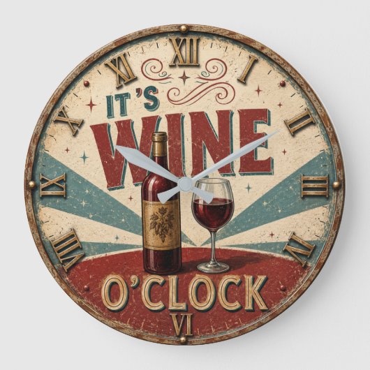 It's Wine O'Clock ラージ壁時計 (正面)