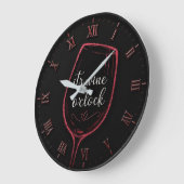 It's Wine O'Clock Modern Minimalist ラージ壁時計 (傾斜)