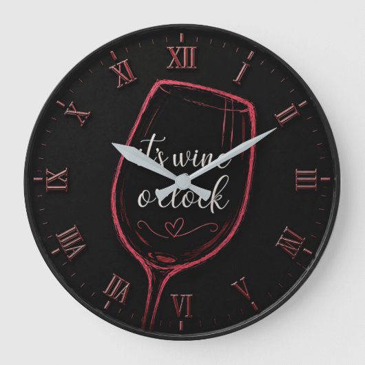 It's Wine O'Clock Modern Minimalist ラージ壁時計 (正面)