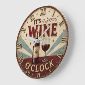 It's Wine O'Clock Rustic Home Bar ラージ壁時計 (傾斜)