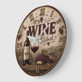 It's Wine O'Clock Vintage Vineyard ラージ壁時計 (傾斜)