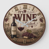 It's Wine O'Clock Vintage Vineyard ラージ壁時計 (正面)