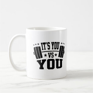 It's You vs. Youトレーニングモチベーションクールジム恋人 コーヒーマグカップ