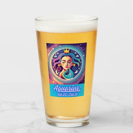 It's Your誕生日- Aquarius: 1月20日 – 2月18日 タンブラーグラス (ドリンク正面)