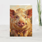 It's Your Birthday! Go Hog Wild | Funny Pig Pun カード (正面)