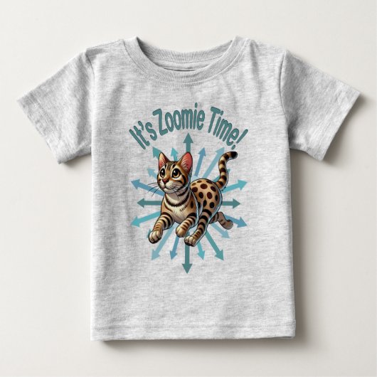 It's Zoomie Time Bengal Cat ベビーTシャツ (正面)