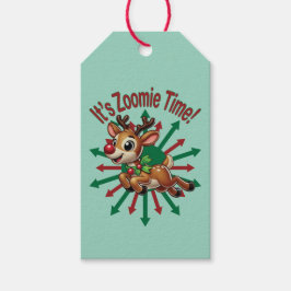"It's Zoomie Time! Christmas Reindeer ギフトタグ