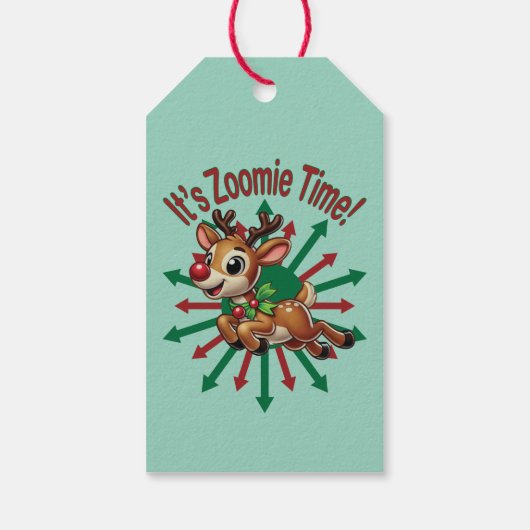 "It's Zoomie Time! Christmas Reindeer ギフトタグ (裏面)