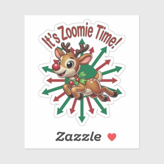 "It's Zoomie Time! Christmas Reindeer シール (シート)