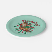 "It's Zoomie Time! Christmas Reindeer ペーパープレート (アングル)