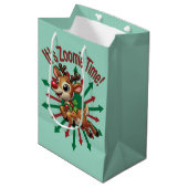 "It's Zoomie Time! Christmas Reindeer ミディアムペーパーバッグ (正面アングル)