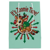 "It's Zoomie Time! Christmas Reindeer ミディアムペーパーバッグ (裏面)