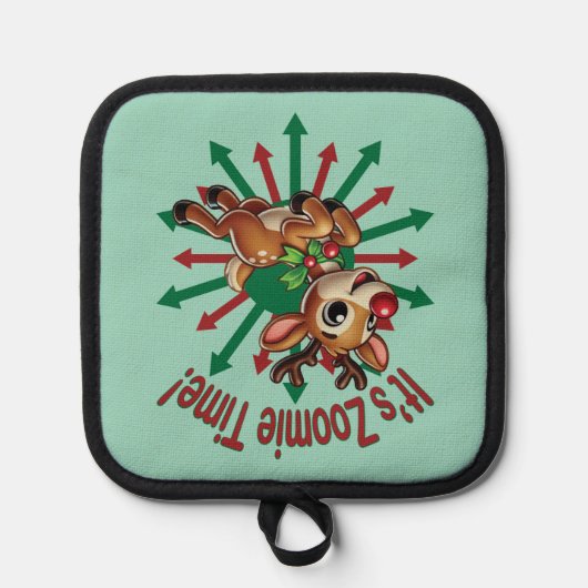 "It's Zoomie Time! Christmas Reindeer 鍋敷き (正面)