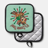 "It's Zoomie Time! Christmas Reindeer 鍋敷き (正面/裏面)